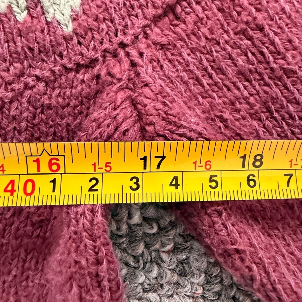 L.L. Bean Women's Turtleneck Nordic 100% Cotton Sweater - Burgundy and Sage S - Picture 4 of 8